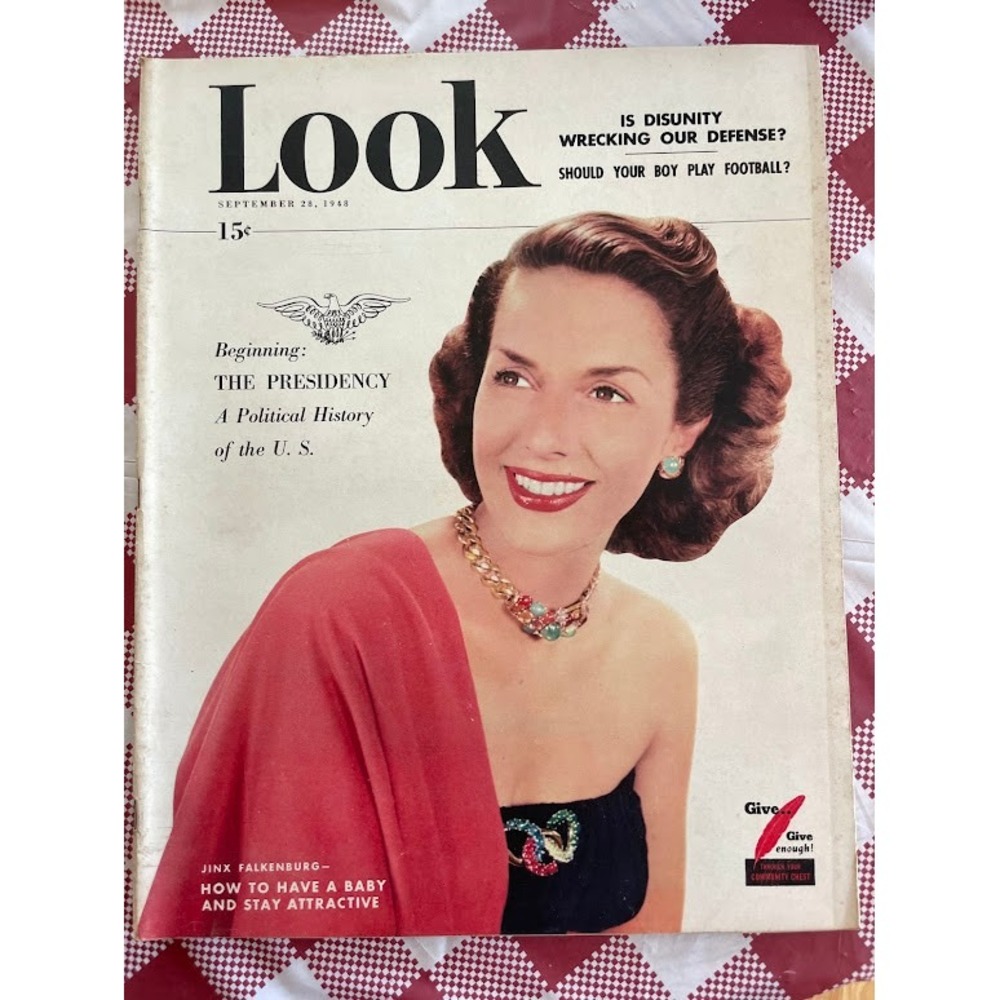 Vintage LOOK Magazine September 28 1948 Jinx Falkenburg US Presidency NO LABEL